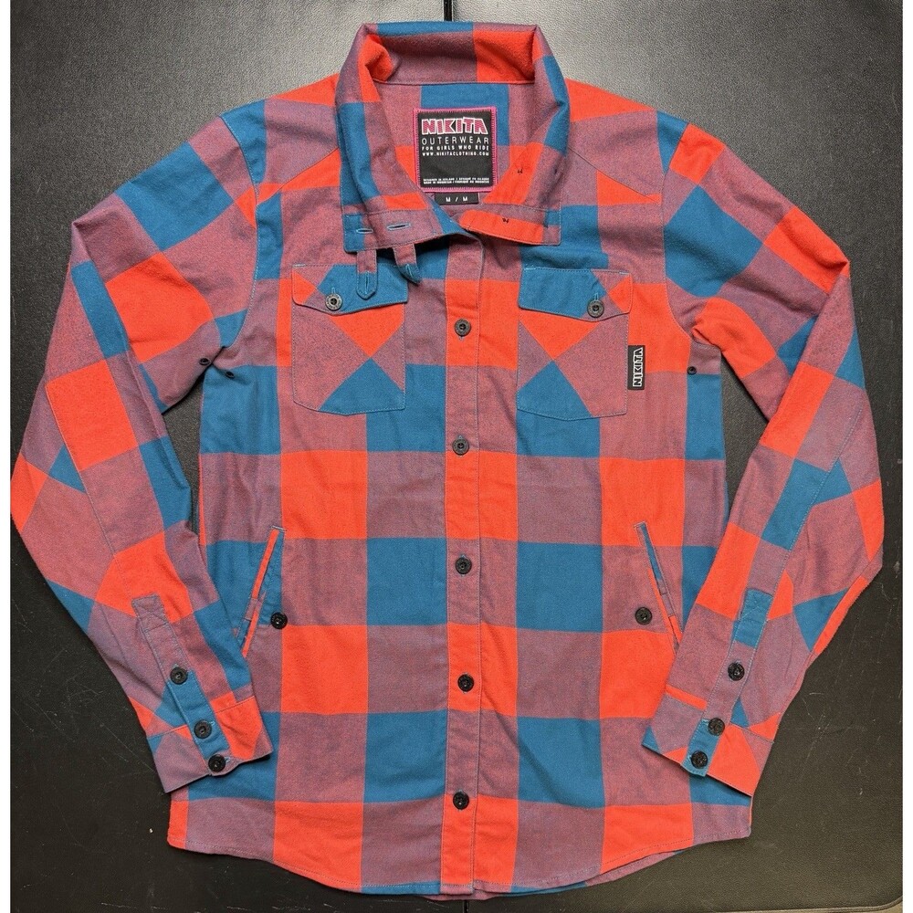 Nikita Outerwear For Girls Who Ride Button down PlaidFlannel Medium Shirt/jacket
